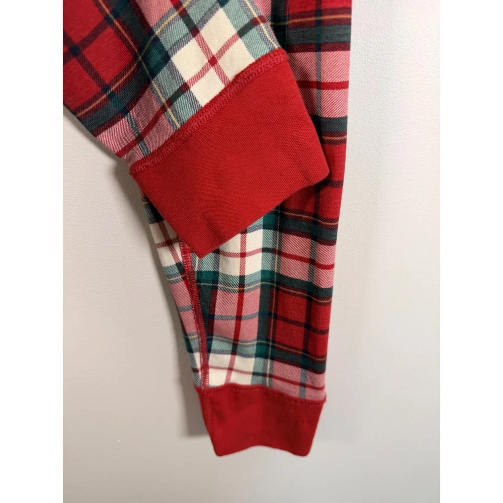 Hanna Andersson Red Plaid Organic Cotton Pajama Pants Large Holiday Tartan